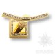 Крючок однорожковый, латунь с кристаллами Swarovski, глянцевое золото 24K