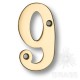 Номер на дверь, цифра "9", латунь