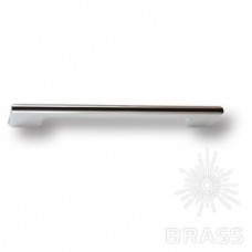  Ручка скоба модерн, глянцевый хром с коричневой вставкой 160 мм